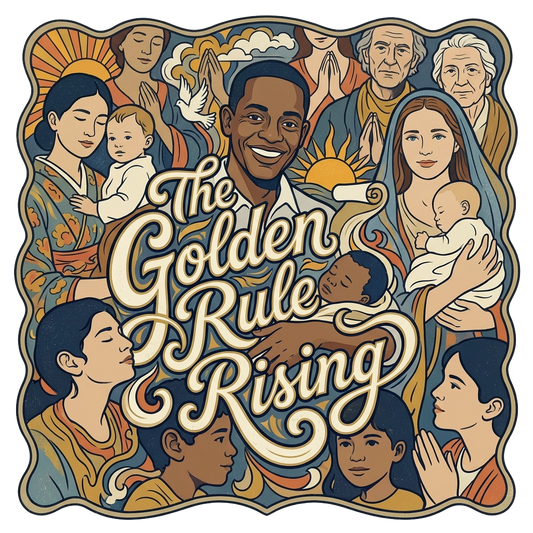 The Golden Rule Rising — Electric Psychedelic Poster Print