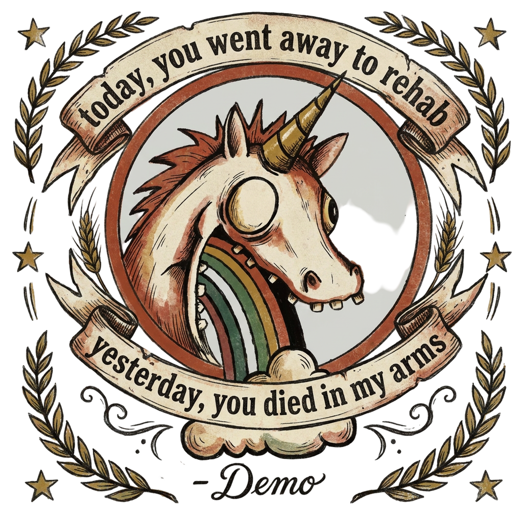 today you went away to rehab, yesterday you died in my arms - Demo