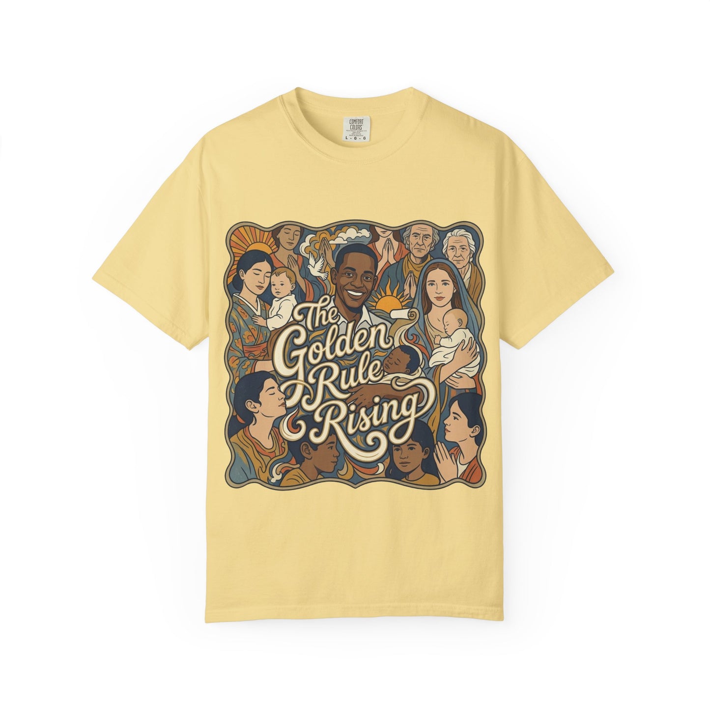 The Golden Rule Rising — Electric Psychedelic Poster Print