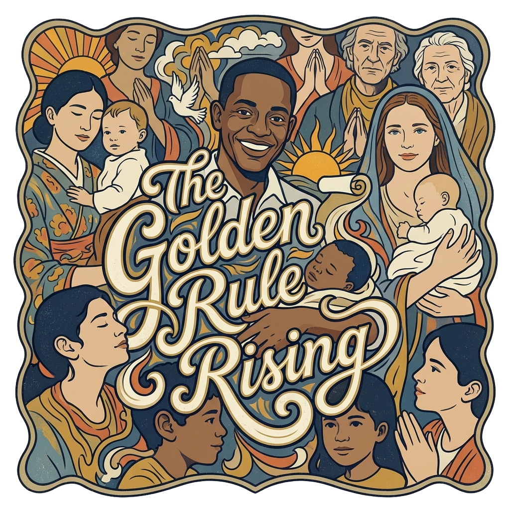 The Golden Rule Rising — Electric Psychedelic Poster Print