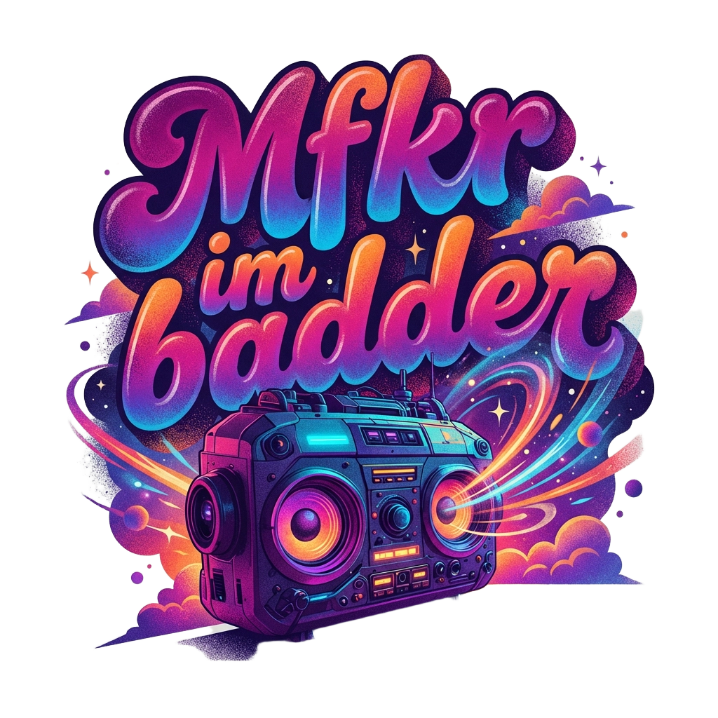 Mfkr im badder — Retro Cosmic Pop Illustration