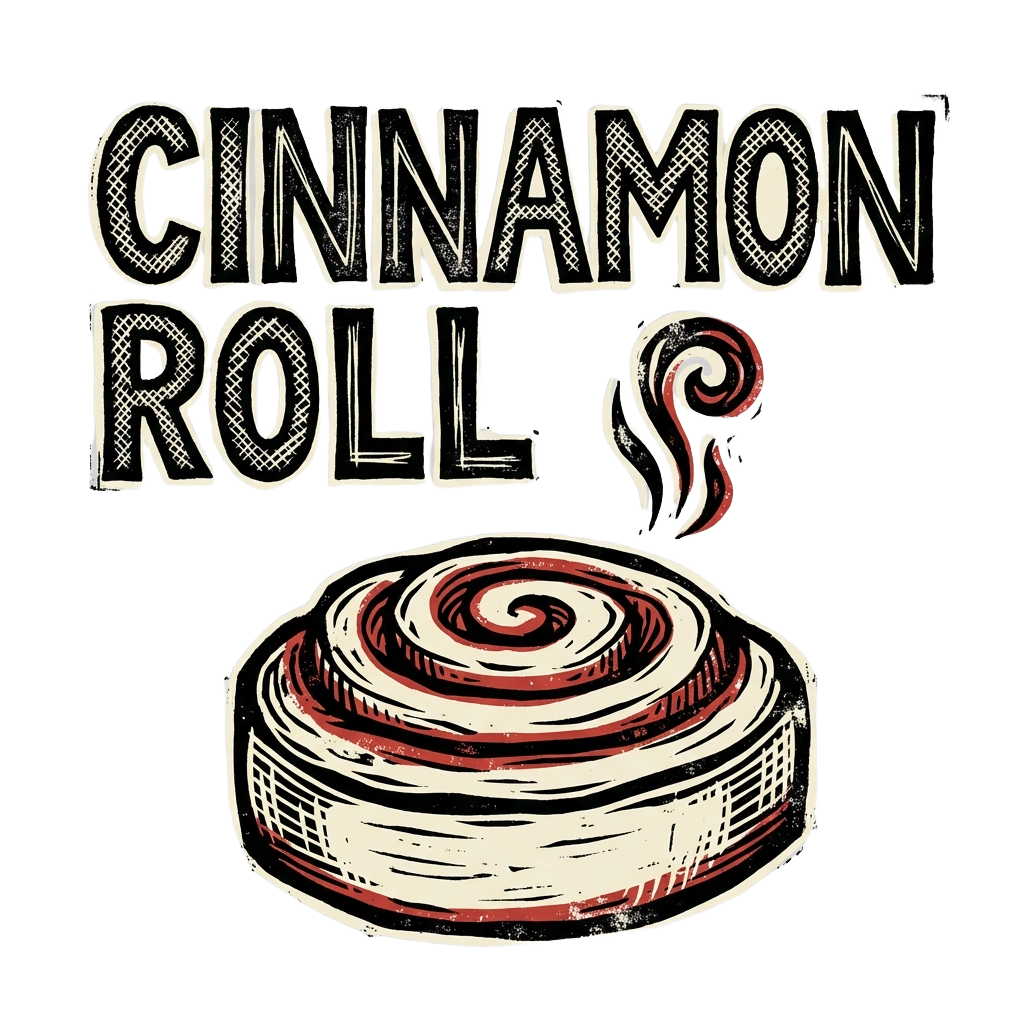 Cinnamon Roll — Streetwear Block Print